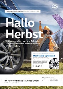 Volkswagen Prospekt der Woche "Herbst in Sicht" Seite 1, 01.09.2023 bis 30.11.2023 für Soest Aktueller Volkswagen Prospekt "Herbst in Sicht" Seite 1 von 1 Seite für Soest