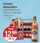 Hefeweißbier von Paulaner für 12,99 € bei V-Markt im Angebot Hefeweißbier von Paulaner im aktuellen V-Markt Prospekt