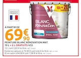 Mr.Bricolage Bouvent - Promo Peinture blanc rénovation mat 10 l + 2 l gratuits Promo Peinture blanc rénovation mat 10 l + 2 l gratuits à 69,90 € dans le catalogue Mr.Bricolage à Bouvent