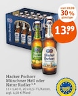 Münchner Hell oder Natur Radler von Hacker Pschorr im aktuellen tegut Prospekt für 13,99 €