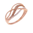 Bague en or rose et rhodié  diamants et diamants bruns à E.Leclerc dans Bonnœuvre