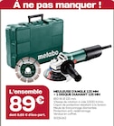 Meuleuse d'angle 125 mm + 1 disque diamant 125 mm - METABO dans le catalogue Gedimat