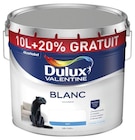 Peinture(d) murs et plafonds en phase aqueuse Dulux Valentine mat blanc 10L +20% gratuit - Dulux Valentine en promo chez Castorama Valence à 59,90 €