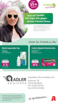 mea - meine apotheke Prospekt der Woche "Unsere Mai-Angebote" Seite 1, 01.05.2026 bis 31.05.2026 für Waldbröl Aktueller mea - meine apotheke Prospekt "Unsere Mai-Angebote" Seite 1 von 4 Seiten für Waldbröl