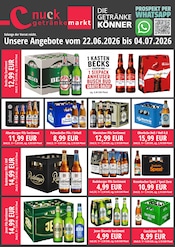 Nuck Getränke Getränkemärkte Prospekt der aktuellen Woche mit 2 Seiten, gültig von 22.06.2026 bis 04.07.2026, in Rabenau und Umgebung Aktueller Nuck Getränke Getränkemärkte Prospekt in Rabenau und Umgebung, "DIE GETRÄNKEKÖNNER" mit 2 Seiten, 22.06.2026 - 04.07.2026