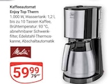 Kaffeeautomat Enjoy Top Therm Angebote von Melitta bei GLOBUS Neuwied für 59,99 €