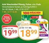 Ariel Waschmittel Flüssig, Pulver oder Pods Angebote bei GLOBUS Castrop-Rauxel für 18,99 €