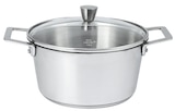 Faitout Inox + couvercle en verre en promo chez Culinarion Antony à 109,90 €