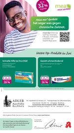 mea - meine apotheke Apotheken Prospekt der aktuellen Woche mit 4 Seiten, gültig von 01.06.2026 bis 30.06.2026, in Annaberg-Buchholz und Umgebung Aktueller mea - meine apotheke Apotheken Prospekt in Annaberg-Buchholz und Umgebung, "Unsere Juni-Angebote" mit 4 Seiten, 01.06.2026 - 30.06.2026