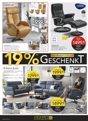 Relaxsessel im BRAUN Möbel-Center Prospekt in Homburg Aktueller BRAUN Möbel-Center Prospekt mit Relaxsessel, "19% MEHRWERTSTEUER GESCHENKT!", Seite 12