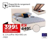 Lit coffre 140×190 cm - Japp en promo chez But Malakoff à 399,99 €