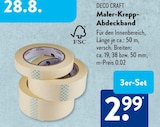 Malen im ALDI SÜD Prospekt Maler-Krepp-Abdeckband von Deco Craft im aktuellen ALDI SÜD Prospekt für 2,99 €