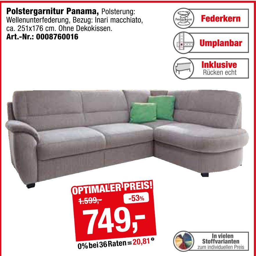 Opti-Wohnwelt Würzburg - Polstergarnitur Panama Polstergarnitur Panama Angebot bei Opti-Wohnwelt Würzburg im Prospekt WOHNIDEEN FÜR IHR ZUHAUSE