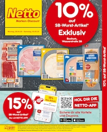 Netto Marken-Discount Bochum Prospekt "10% auf SB-Wurst-Artikel" mit 2 Seiten
