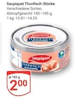 Thunfisch-Stücke im Angebot bei GLOBUS in Pulheim Thunfisch-Stücke Angebote von Saupiquet bei GLOBUS Pulheim für 2,00 €