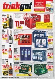 Trinkgut Prospekt für Baesweiler mit 6 Seiten Trinkgut Prospekt für Baesweiler: "Aktuelle Angebote", 6 Seiten, 22.09.2025 - 27.09.2025