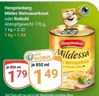 Mildes Weinsauerkraut im Angebot bei GLOBUS in Wiesbaden Mildes Weinsauerkraut Angebote von Hengstenberg bei GLOBUS Wiesbaden für 1,49 €