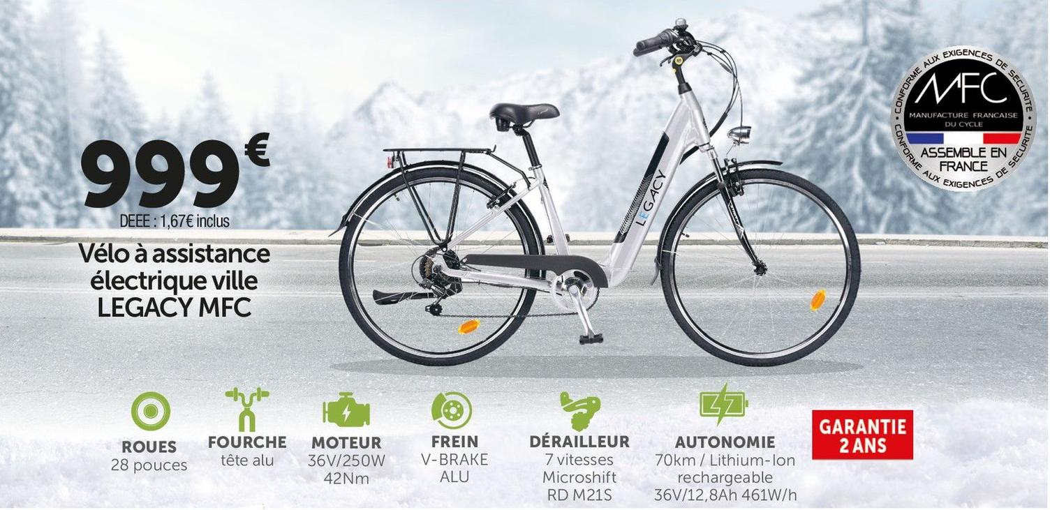 Roady Trappes - Vélo à assistance électrique ville LEGACY Promo Vélo à assistance électrique ville LEGACY dans le catalogue Roady Prix coûtant à Trappes