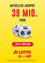 LOTTO Hessen Prospekt für Wiesbaden mit 1 Seite LOTTO Hessen Prospekt für Wiesbaden: "Aktueller Jackpot rund 39 Mio. €", 1 Seite, 18.09.2023 - 20.09.2023