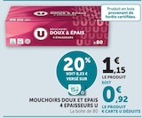 Mouchoirs Doux et Épais 4 Épaisseurs - U en promo chez Super U Quimper à 0,92 €