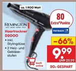 Haartrockner D2000 Angebote von Remington bei Netto Marken-Discount Freiberg für 9,99 €