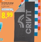 Serviette de plage - Crivit en promo à 8,99 € chez Lidl Serviette de plage - Crivit dans le catalogue Lidl