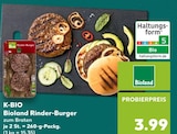 Bioland Rinder-Burger von K-BIO für 3,99 € bei Kaufland im Angebot Bioland Rinder-Burger von K-BIO im aktuellen Kaufland Prospekt
