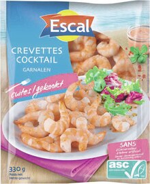 Escal - ESCAL dans le catalogue Géant Casino Crevettes Cocktail cuites décortiquées surgelées - ESCAL à 5,54 € en promo chez Géant Casino