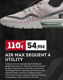 AIR MAX SEQUENT 4 UTILITY - Sport 2000 à Boulogne-Billancourt AIR MAX SEQUENT 4 UTILITY en promo chez Sport 2000 Boulogne-Billancourt à 54,95 €