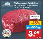 Filetsteak vom Jungbullen im Netto Marken-Discount Prospekt Filetsteak vom Jungbullen von Gut Ponholz im aktuellen Netto Marken-Discount Prospekt für 3,69 €