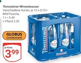 GLOBUS - Mineralwasser Angebot im Prospekt Mineralwasser bei GLOBUS im Prospekt "" für 3,99 €