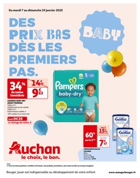 Catalogue Auchan Hypermarché avec 16 pages de promos Prospectus Auchan Hypermarché, "DES PRIX BAS DÈS LES PREMIERS PAS.", pages, 07/01/2025 - 19/01/2025