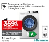 Lave-linge hublot - HISENSE - But à Tarnos Lave-linge hublot - HISENSE en promo chez But Tarnos à 359,99 €