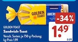 Sandwich-Toast Angebote von Golden Toast bei ALDI SÜD Ravensburg für 1,49 €