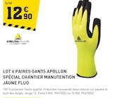 Promo Lot 6 paires gants Apollon spécial chantier manutention jaune fluo à 12,90 € dans le catalogue Tout Faire à Servières