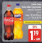 Aktuelle Coca Cola Angebote bei EDEKA in Lübeck Aktuelles Cola oder Limonade Angebot bei EDEKA in Lübeck ab 1,19 €
