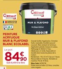 Gedimat Saint-Pair-sur-Mer - Promo Peinture Acrylique Mur & Plafond Blanc Ecolabel Promo Peinture Acrylique Mur & Plafond Blanc Ecolabel à 84,90 € dans le catalogue Gedimat à Saint-Pair-sur-Mer