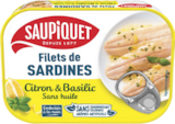 Filet de sardines citron basilic sans arêtes - SAUPIQUET en promo chez Monoprix Margaret Filet de sardines citron basilic sans arêtes - SAUPIQUET dans le catalogue Monoprix Margaret