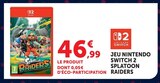 Jeu Switch 2 Splatoon Raiders en promo chez Super U Jeu Switch 2 Splatoon Raiders dans le catalogue Super U
