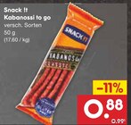 Aktuelle Mettwurst Angebote bei Netto Marken-Discount in Ludwigshafen (Rhein) Aktuelles Kabanossi to go Angebot bei Netto Marken-Discount in Ludwigshafen (Rhein) ab 0,88 €
