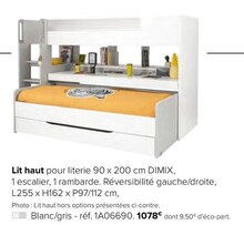 Lit haut dimix - Gautier à Angers Lit haut dimix en promo chez Gautier Angers à 1 078,00 €