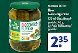 Bio-Gewürzgurken im ALDI SÜD Prospekt Bio-Gewürzgurken von Nur Nur Natur im aktuellen ALDI SÜD Prospekt für 2,35 €