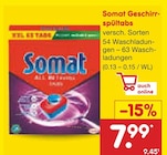Somat Geschirrspültabs im Angebot bei Netto Marken-Discount in Herten Somat Geschirrspültabs Angebote von Somat bei Netto Marken-Discount Herten für 7,99 €