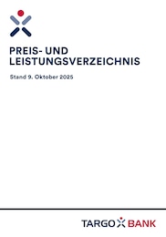 Banken Prospekt von Targobank Kirchheim Targobank Prospekt: "Preis- und Leistungsverzeichnis", 44 Seiten, 09.10.2025 - 31.12.2025