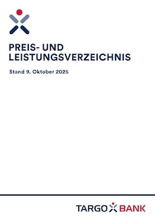 Targobank Prospekt der KW 44  "Preis- und Leistungsverzeichnis" Aktueller Targobank Prospekt "Preis- und Leistungsverzeichnis" Seite 1 von 44 Seiten