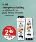 Shampoo oder Spülung im Angebot bei V-Markt in Regensburg Shampoo oder Spülung Angebote von GLISS bei V-Markt Regensburg für 2,49 €