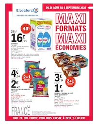Prospectus E.Leclerc à Château-du-Loir, "MAXI FORMATS MAXI ÉCONOMIES", 48 pages, 26/08/2025 - 06/09/2025
