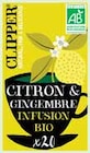 Infusion bio citron gingembre - CLIPPER dans le catalogue Intermarché