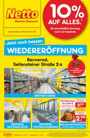 Aktueller Netto Marken-Discount Discounter Prospekt in Rennerod und Umgebung, "Wiedereröffnung - 10% auf ALLES" mit 4 Seiten, 10.02.2026 - 14.02.2026