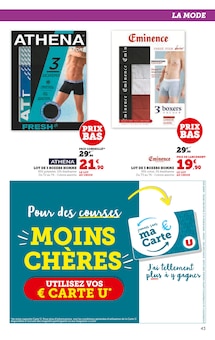 Promotion Boxer Homme dans le prospectus Hyper U, valable du 01/07/2025 au 13/07/2025 Promo Boxer Homme dans le catalogue Hyper U du moment à la page 43